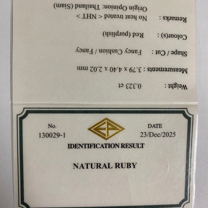 Un-Heat Ruby 0.323ct / Thailand