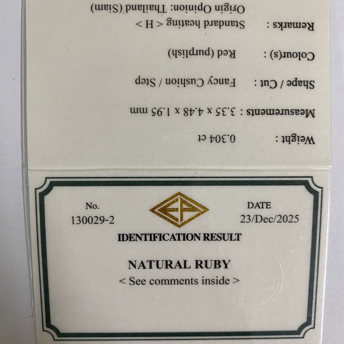 Ruby 0.304ct / Thailand