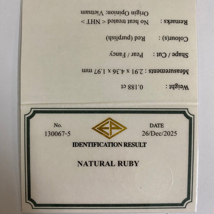 Un-Heat Ruby 0.188ct / Vietnam