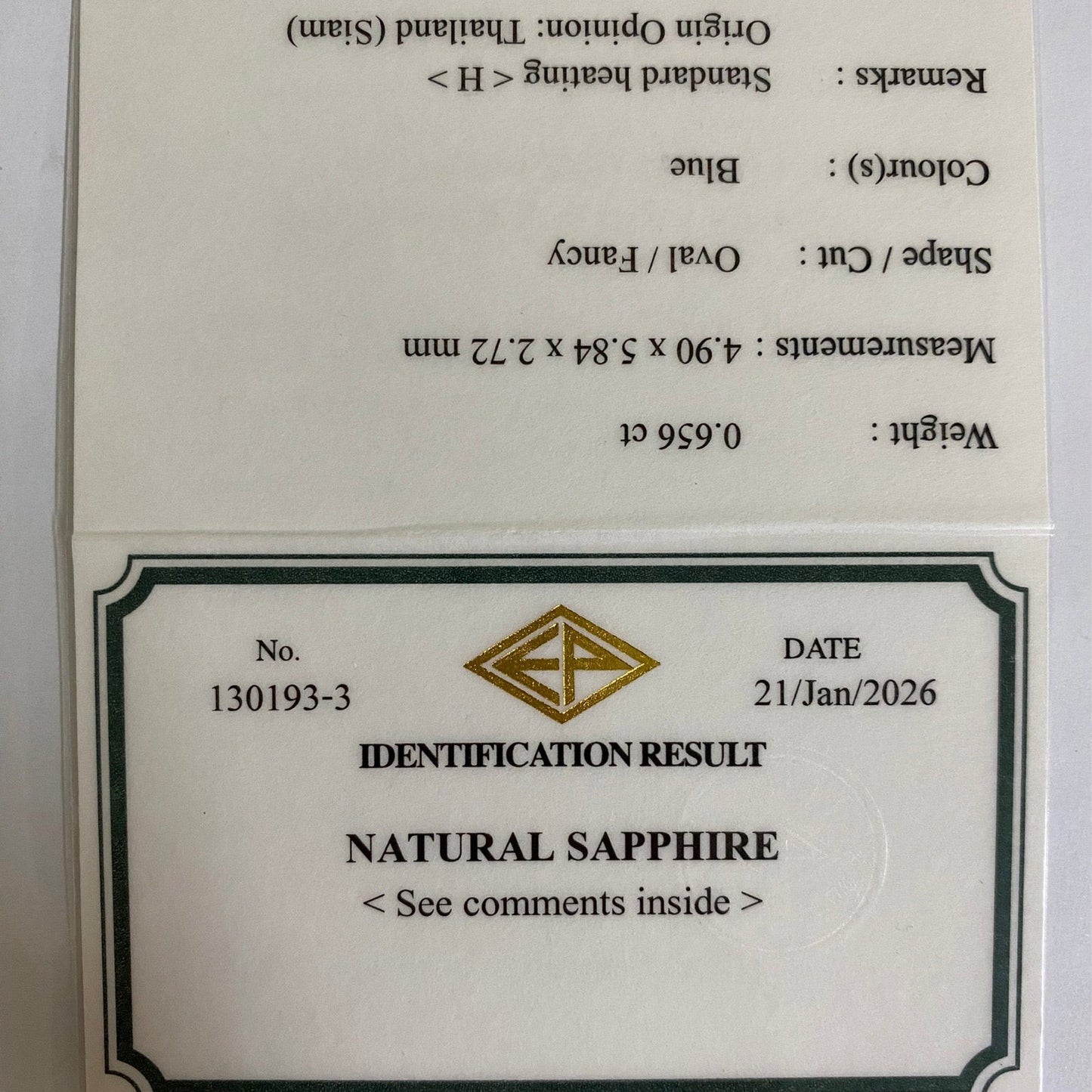 Purplish Blue Sapphire 0.656ct / Kanchanaburi