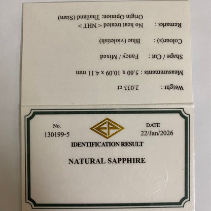 【Table & rough】Un-Heat Sapphire 2.033ct / Kanchanaburi
