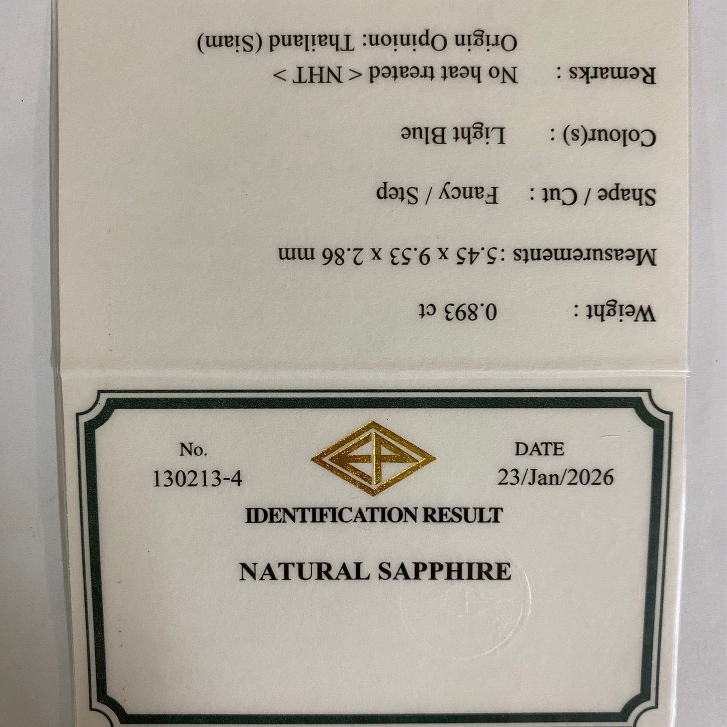 [from Rough] Unheated Sapphire 0.893ct / Kanchanaburi