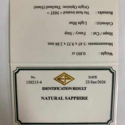 [from Rough] Unheated Sapphire 0.893ct / Kanchanaburi