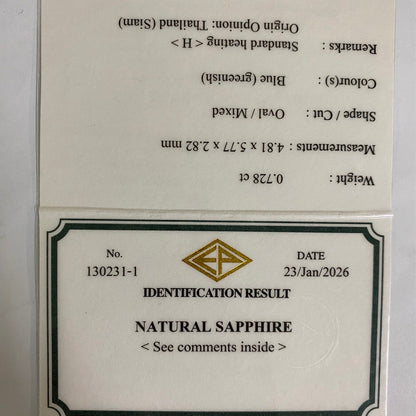 Kanchanaburi Sapphire 0.728ct / Thailand