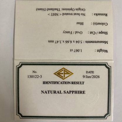 Un-Heat Sapphire 1.067ct / Kanchanaburi