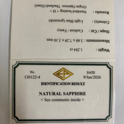 Bluish Light Green Sapphire 1.284ct / Kanchanaburi