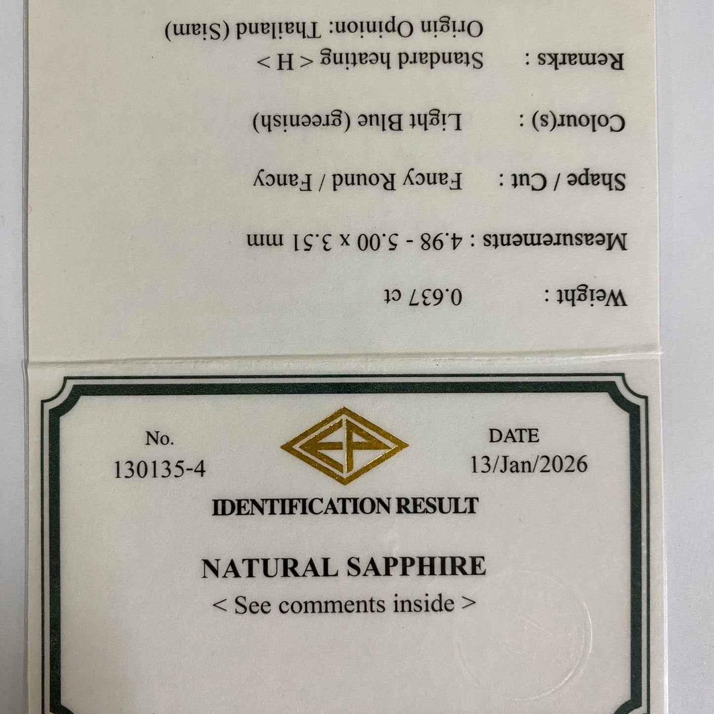 Kanchanaburi Sapphire 0.637ct