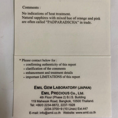 Un-Heat Padparadscha Sapphire 0.426ct / Vietnam