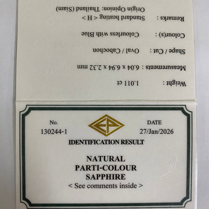 Parti-Color Sapphire 1.011ct / Kanchanaburi(Thailand)