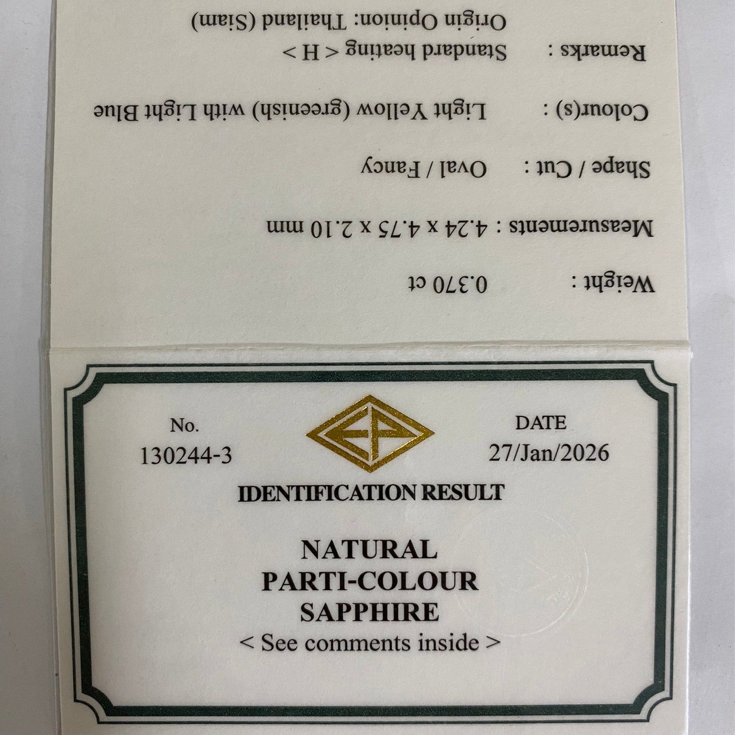 Parti-Color Sapphire 0.370ct / Kanchanaburi(Thailand)