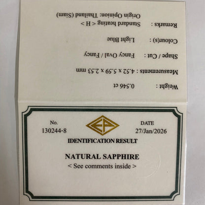 Kanchanaburi Sapphire 0.546ct / Thailand