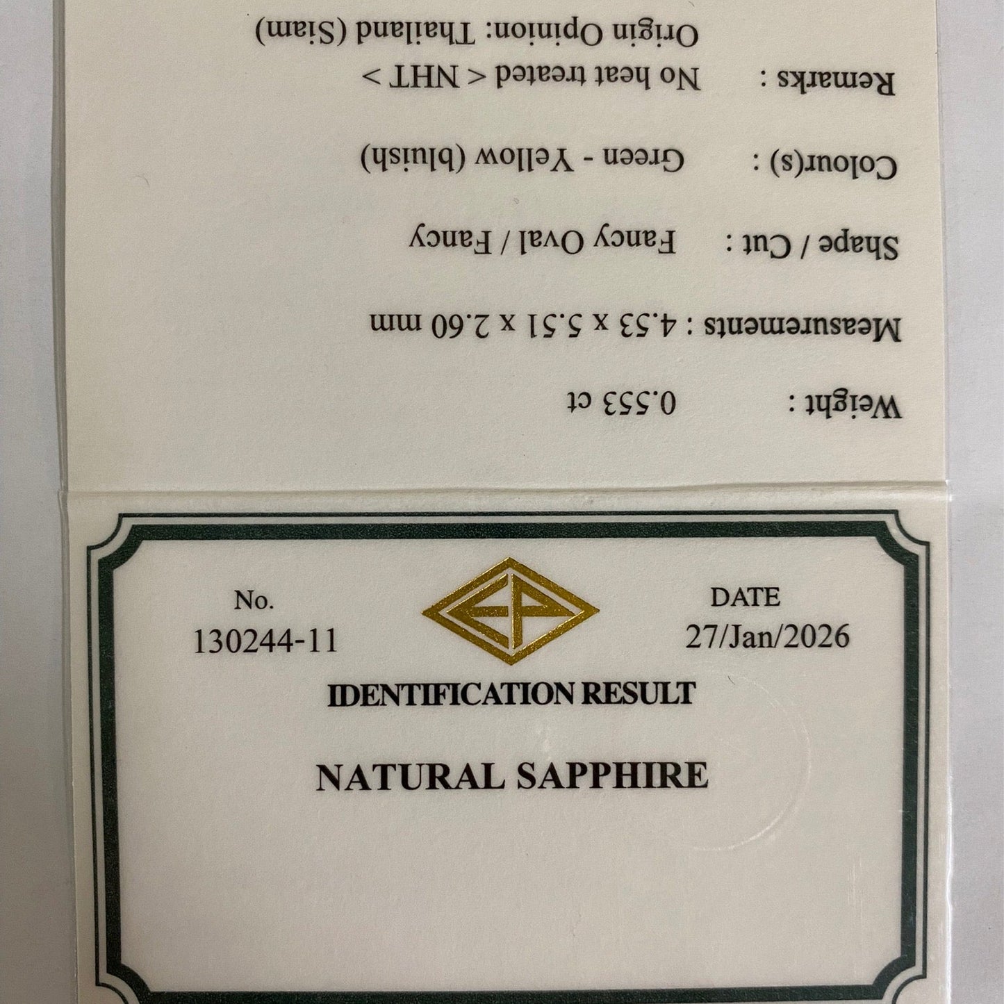Unheated Sapphire 0.553ct / Kanchanaburi