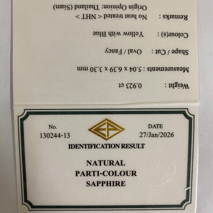 Un-Heat Parti-Color Sapphire 0.923ct / Kanchanaburi
