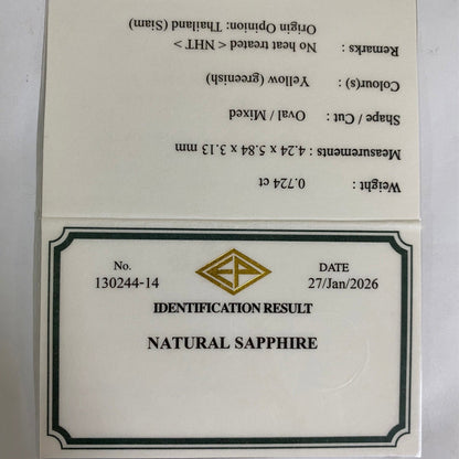 Unheated Sapphire 0.724ct / Kanchanaburi (Thailand)