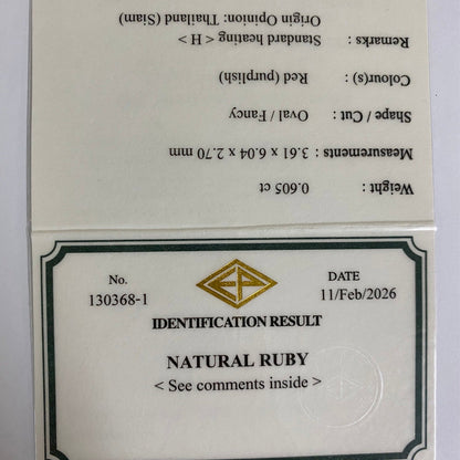 Ruby 0.605ct / Thailand