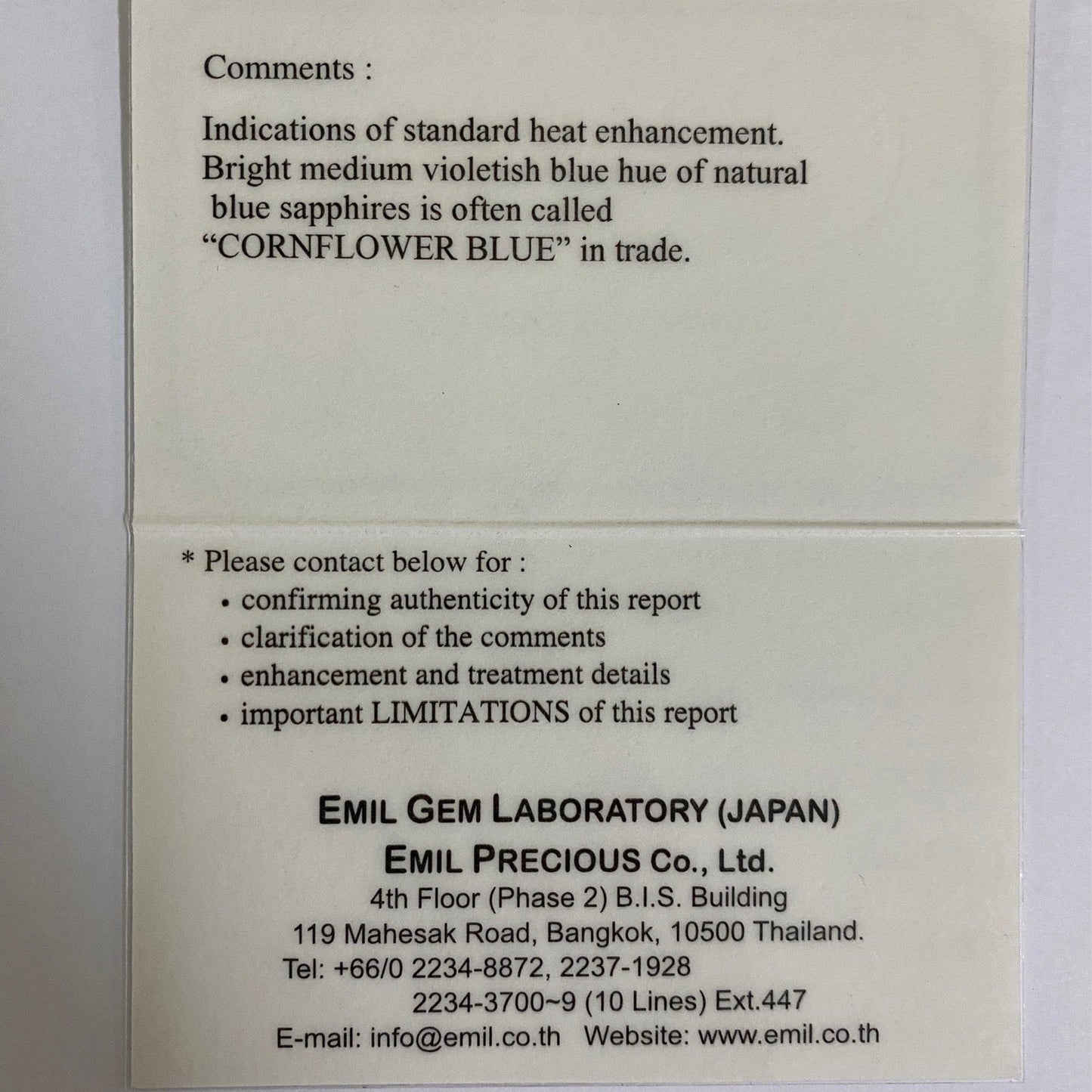 Cornflower Blue Sapphire 1.487ct / Myanmar(Burma)