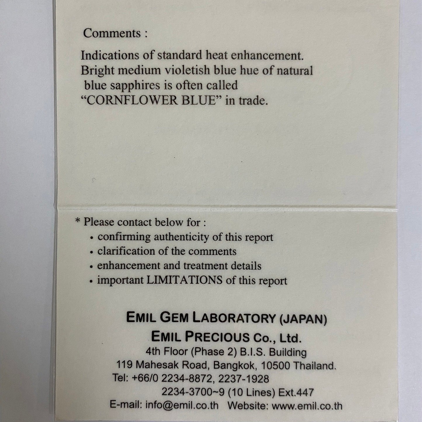 Cornflower Blue Sapphire 0.702ct / Myanmar(Burma)