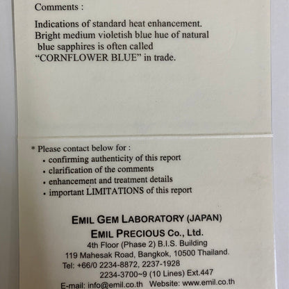 Cornflower Blue Sapphire 0.574ct / Myanmar(Burma)