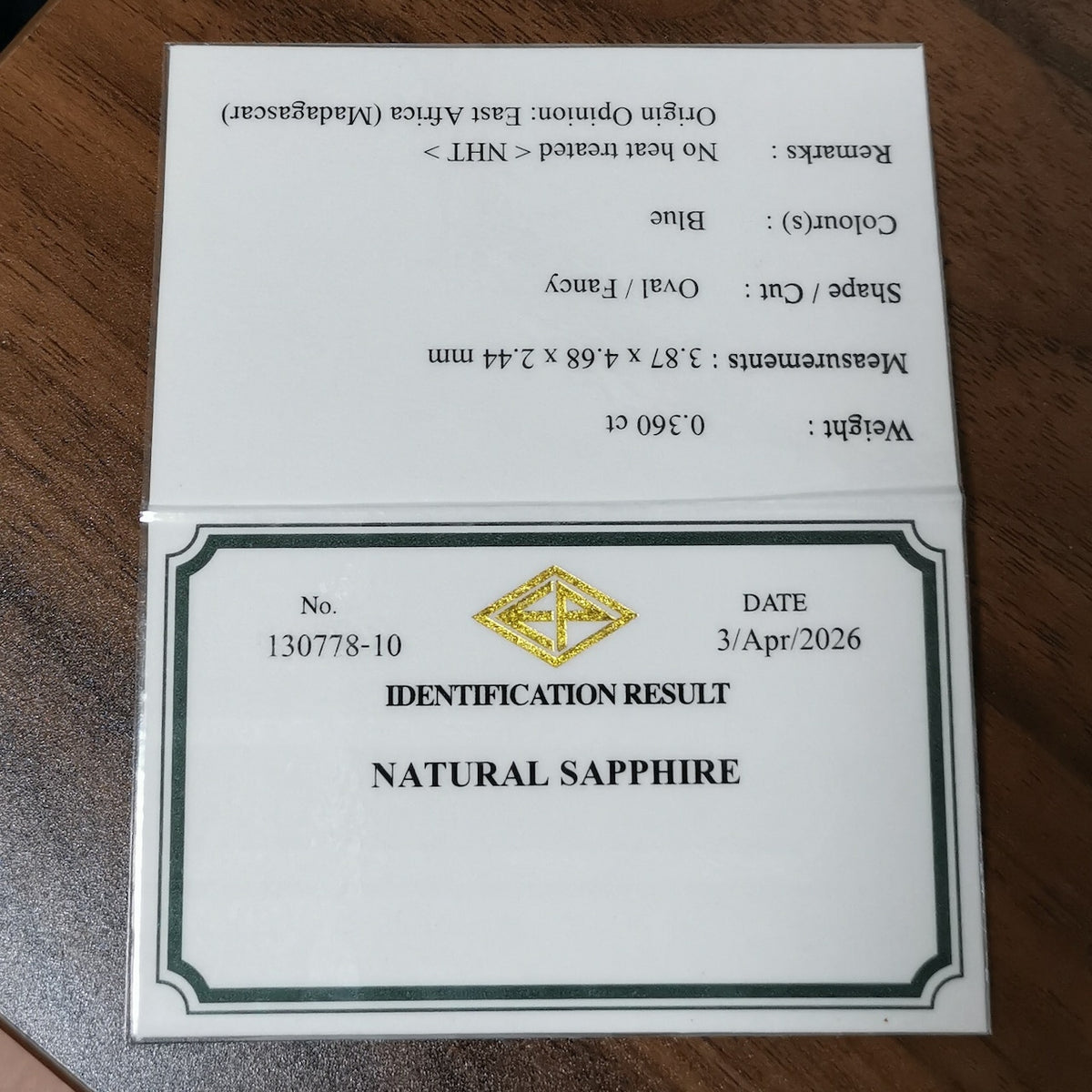 【Trial】Un-Heat Sapphire 0.360ct / Madagascar