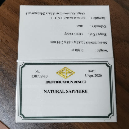【Trial】Un-Heat Sapphire 0.360ct / Madagascar