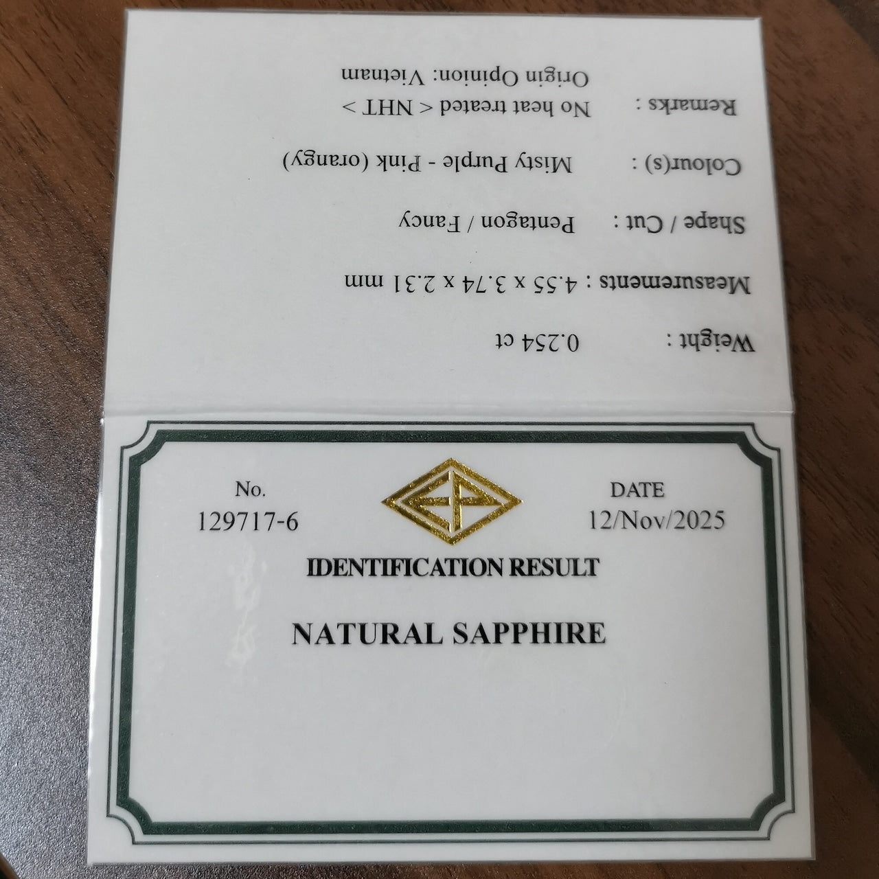 【Trial】“Gem Shape” Un-Heat Sapphire 0.254ct / Vietnam