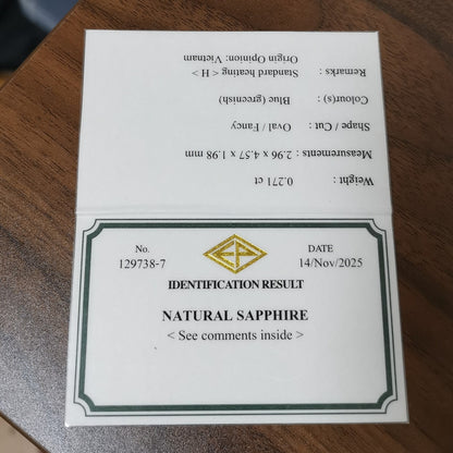 【Trial】Greenish Blue Sapphire 0.271ct / Vietnam