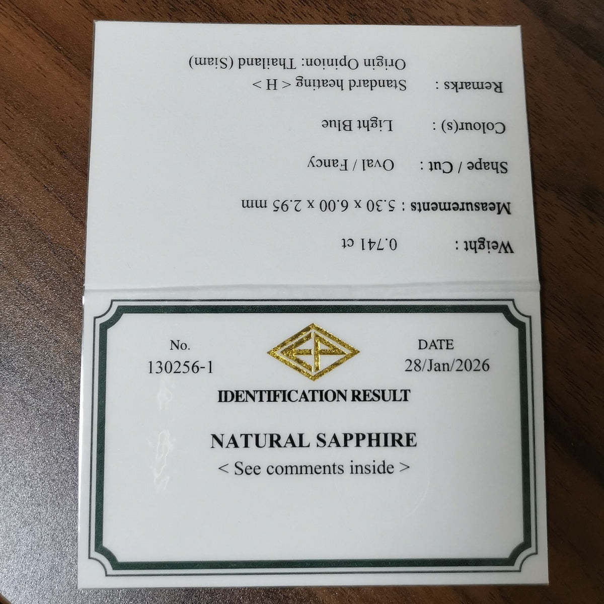 Kanchanaburi Sapphire 0.741ct / Thailand