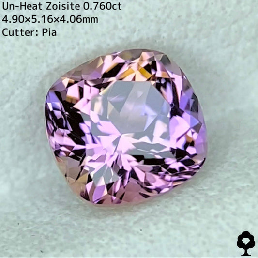 Unheated Zoisite 0.760ct ★ Unheated, rare, well-colored pink mixed with gold and purple for an irresistible multi-color look