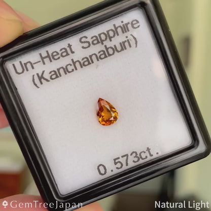 “Orangy Yellow" Un-Heat Sapphire 0.573ct / Thailand (Kanchanaburi)