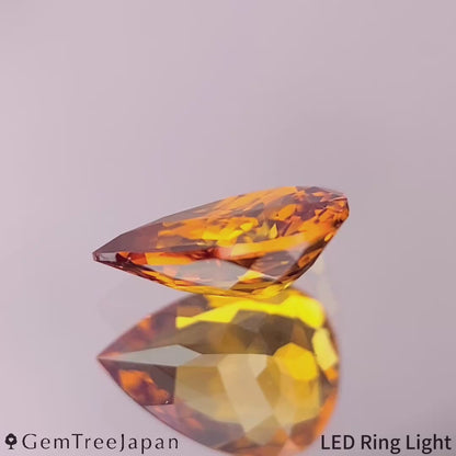 “Orangy Yellow" Un-Heat Sapphire 0.573ct / Thailand (Kanchanaburi)