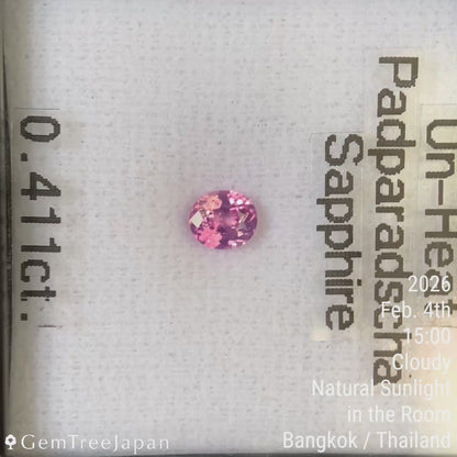 Un-Heat Padparadscha Sapphire 0.411ct / Vietnam