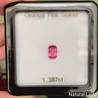 Orangy Pink Spinel 1.387ct / Tanzania