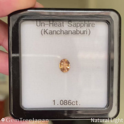 "Sherry Color" Un-Heat Sapphire 1.086ct / Thailand (Kanchanaburi)