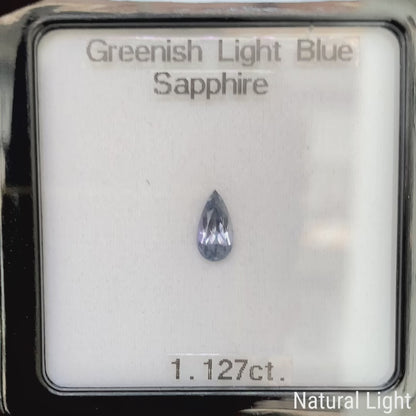 Greenish Light Blue Sapphire 1.127ct / Madagascar