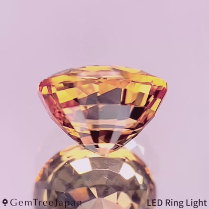 "Orangy Light Yellow" Un-Heat Sapphire 1.201ct / Thailand (Kanchanaburi）