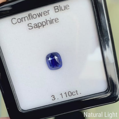 Cornflower Blue Sapphire 3.110ct / Burma