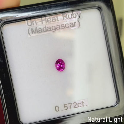 【One Price】Un-Heat Ruby 0.572ct / Madagascar
