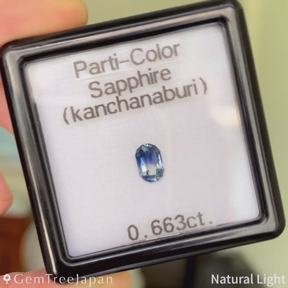 Parti-Color Sapphire 0.663ct / Thailand(Kanchanaburi)