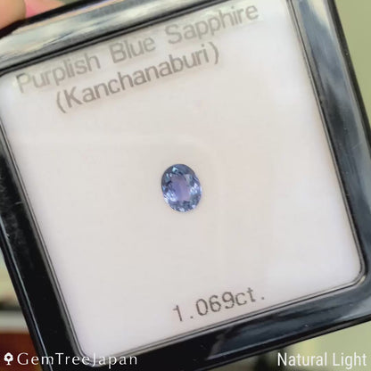 【from Rough】Purplish Blue Sapphire 1.069ct / Thailand
