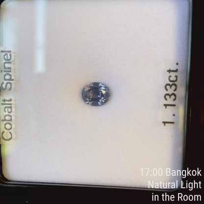 Silky Cobalt Spinel 1.133ct (Iron Cobalt) / Tanzania