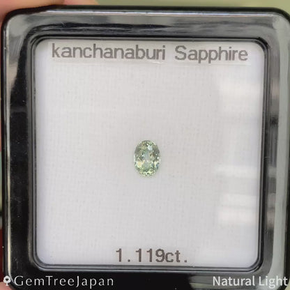 "Pale Green" Kanchanaburi Sapphire 1.119ct / Thailand