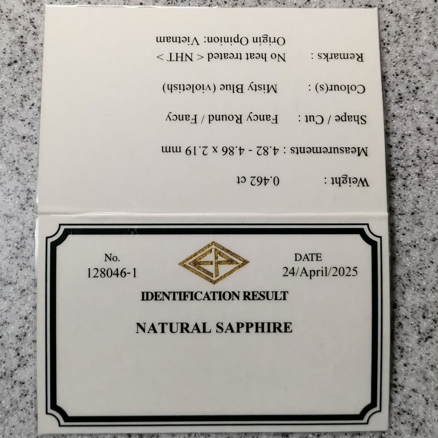 Un-Heat Sapphire 0.462ct / Vietnam